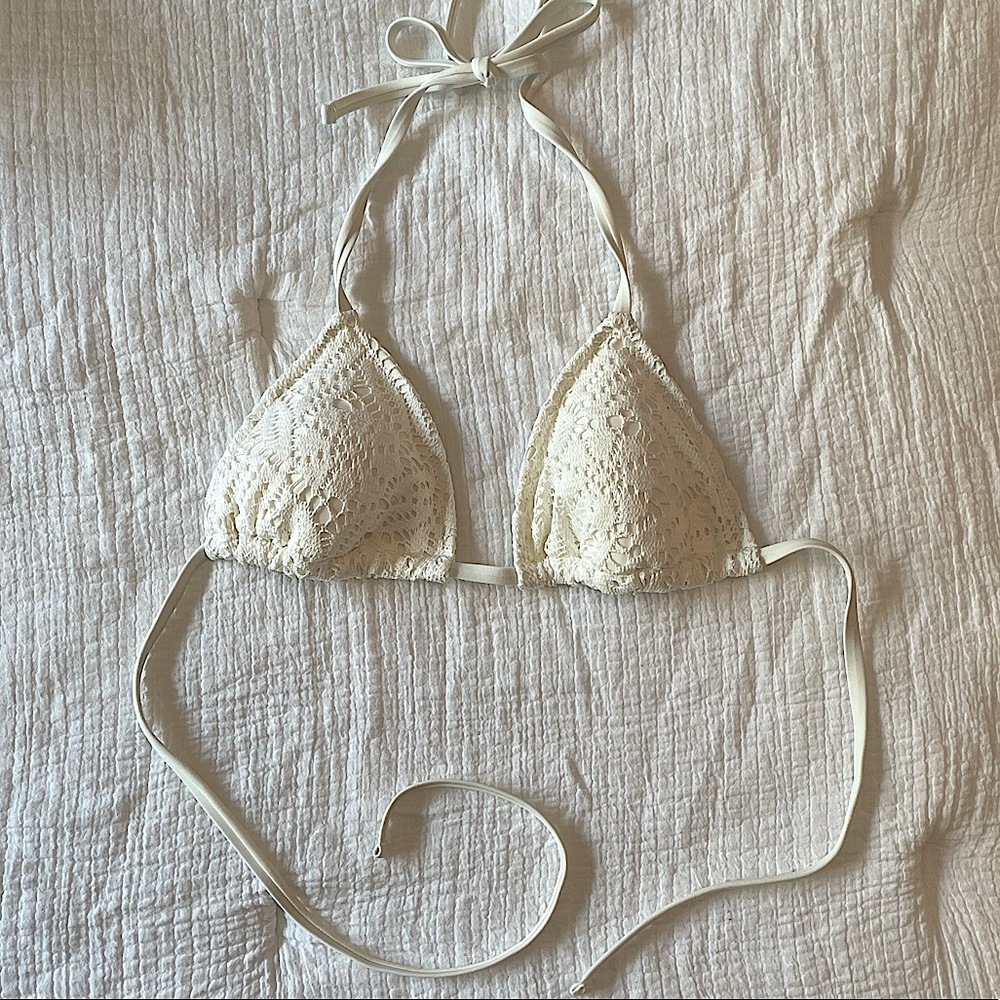 Aerie Triangle Crochet Bikini Top